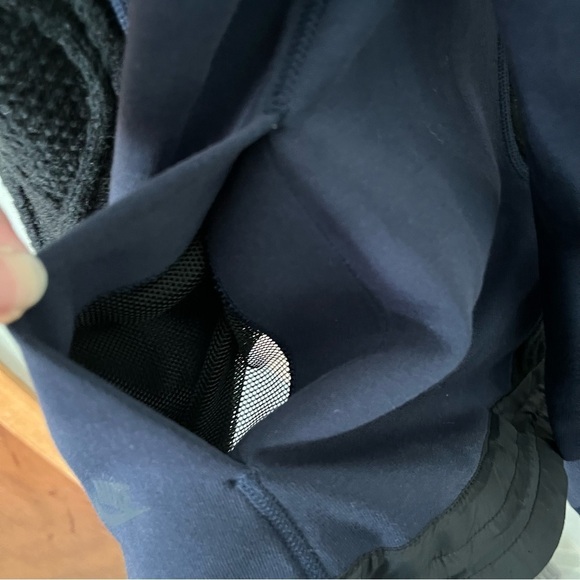 NIKE x SACAI sz S Tech Fleece Sweatshirt Sweater Navy Blue Black Split Cable - Picture 5 of 14